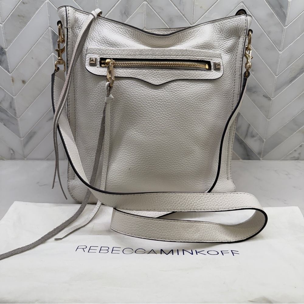 Rebecca Minkoff Cream Leather Crossbody Bag